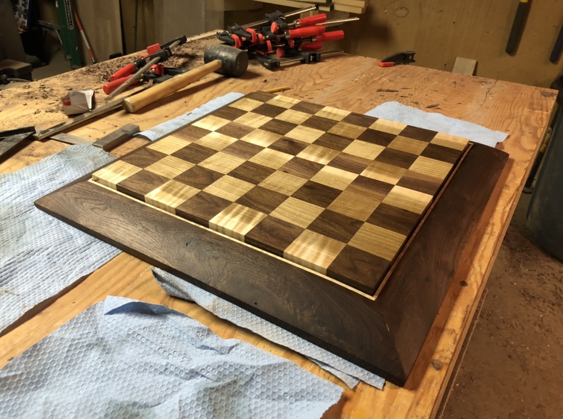 Chess Board made from Walnut and Maple